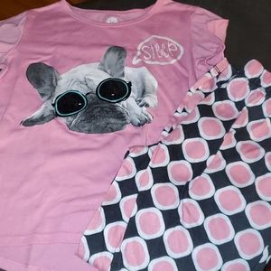 #HP# Total Girl PJs Pink & Black w/ Pup Sz 10/12